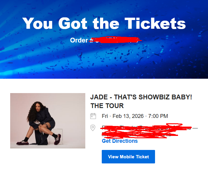 I GET TO GO SEE <a href="/jadethirlwall/">JADE</a> IN FEBRUARY AAAAAAAAAAAAAA

The way I panicked as I only saw the Pittsburgh stop a half hour before they went on sale 😭