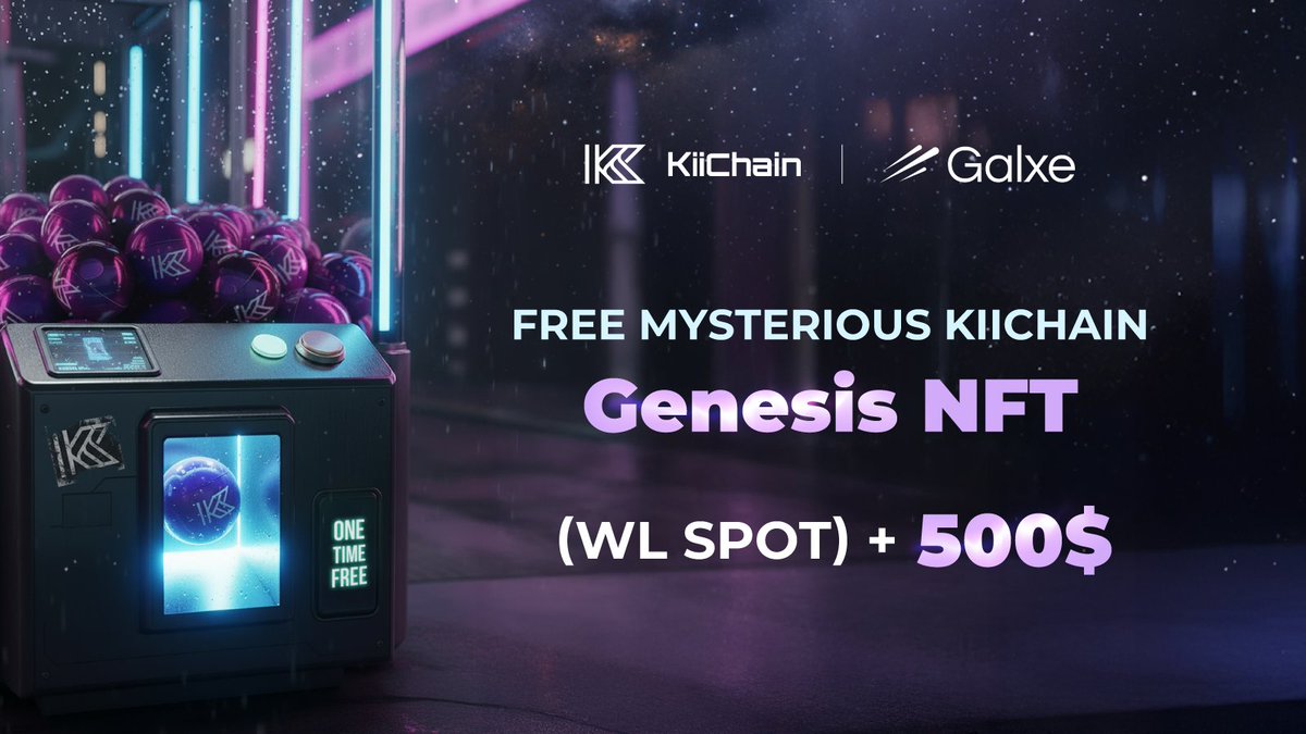 KiiChainio's tweet image. @KiiChain x @Galxe : The Mysterious Genesis Awaits!
Complete the Galxe quests and earn your Genesis NFT WL Spot + a share of $500 USDC. 
🔗 app.galxe.com/quest/KiiChain…
Rumor says some NFTs hold powers beyond the ordinary...
- Enhanced allocations.
- Exclusive raffles.
- Secret…