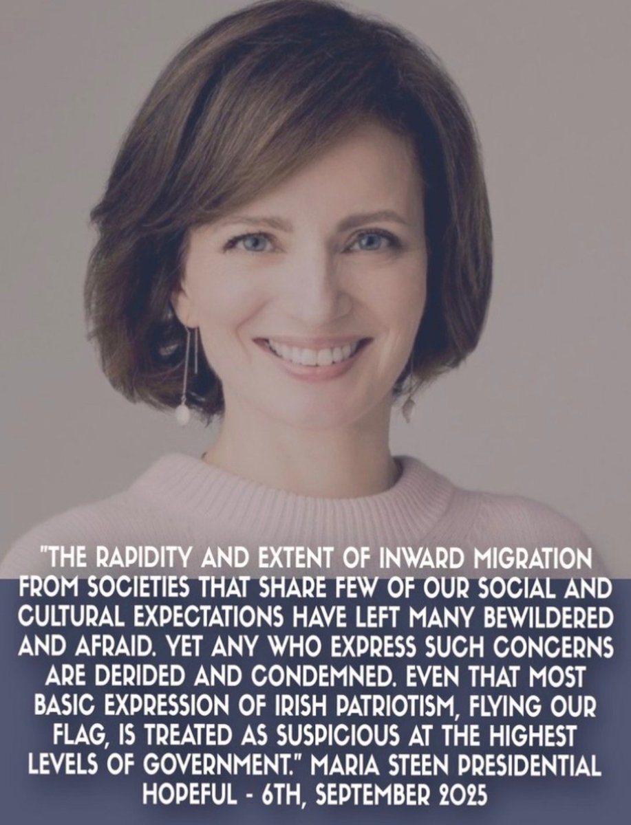 This is why the establishment (government and so-called opposition) could not have Maria Steen on the ballot paper.  Maria Steen would have spoken out against mass immigration into our country on behalf of the Irish people, the inevitable consequences of which we are watching