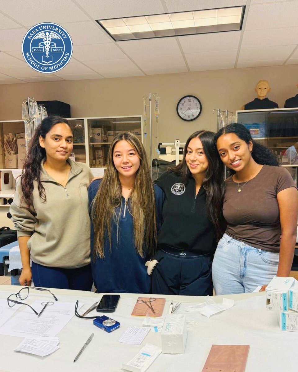 sabamedschool's tweet image. Hands-on skills in action! 🧵

#SabaMedSchool’s Student Surgical Association recently hosted a #Suture Clinic Workshop, helping students build confidence and competence in essential surgical techniques. 🩺