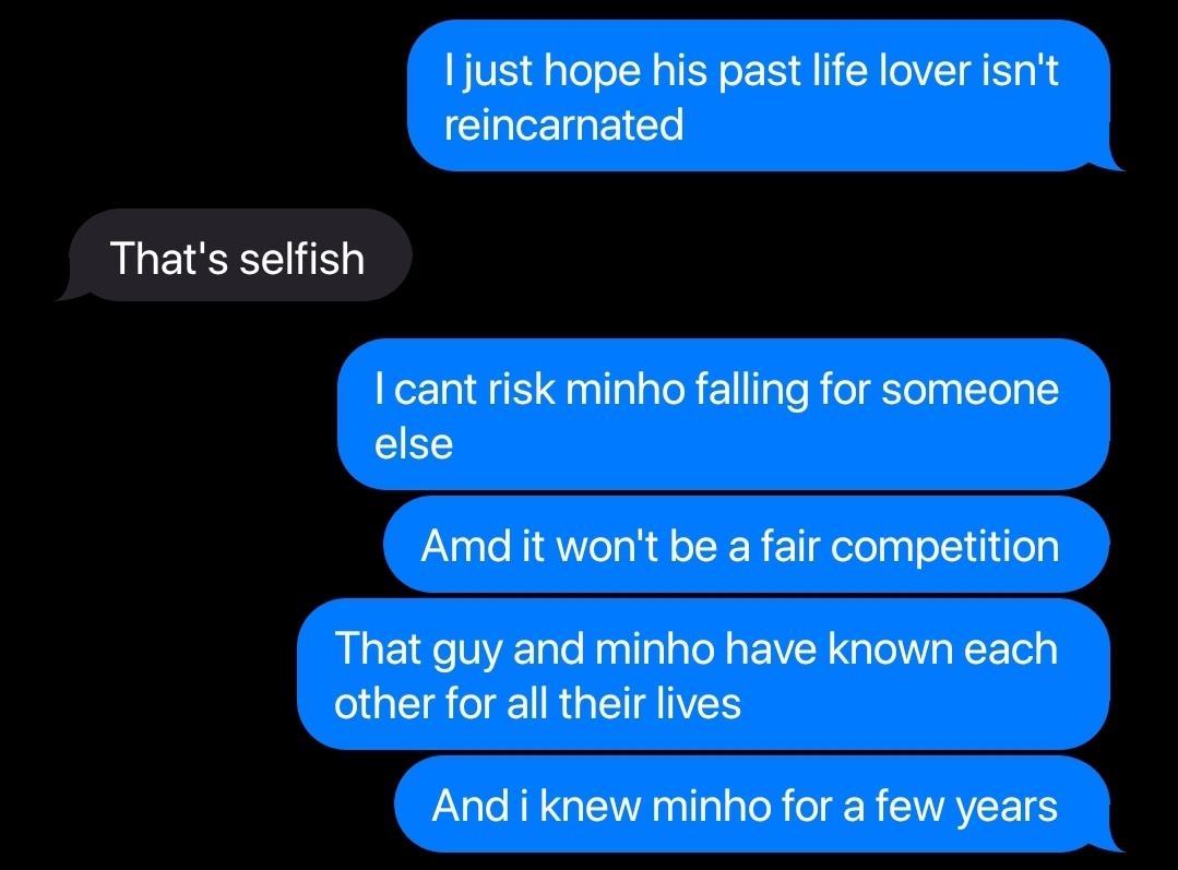 leeminHOThighs's tweet image. Minsung miso mnsvng 🐰🐿 socmed au :

Jisung can see people&apos;s past life by looking in their eyes. Jisung never sees himself in Minho&apos;s past lives.