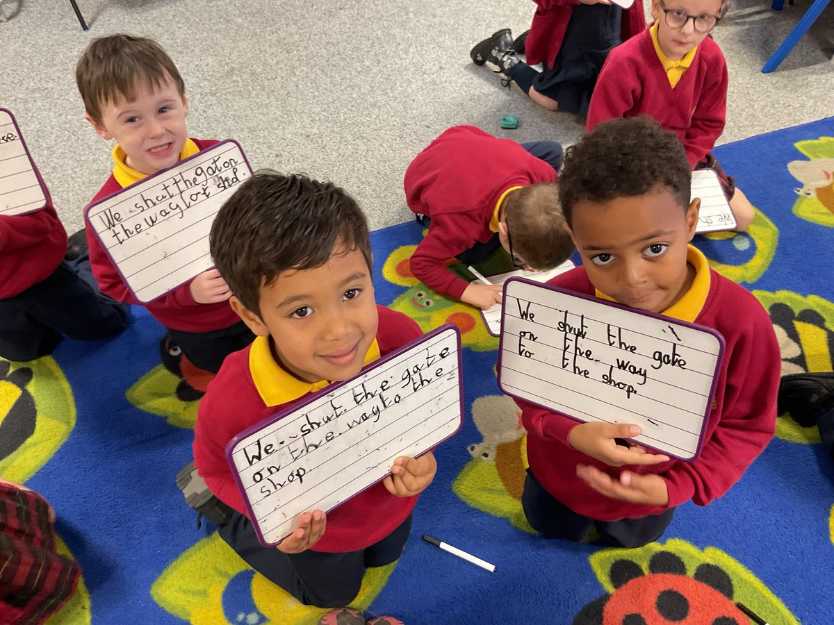Big smiles this morning in our dictation during phonics! We love writing!✍️ <a href="/StJamesChorley/">Chorley St James</a>