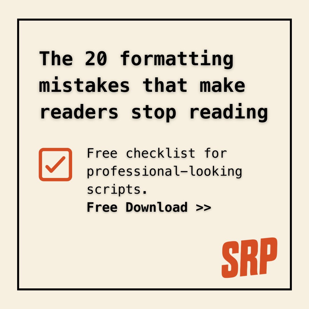 ScriptReaderPro's tweet image. 99% of scripts break at least one formatting rule that makes readers stop reading. Fix yours before sending — grab our Ultimate Formatting Checklist (Free PDF).
🎬 Download → scriptreaderpro.short.gy/ultimate-forma…
#screenwriting #writingtips