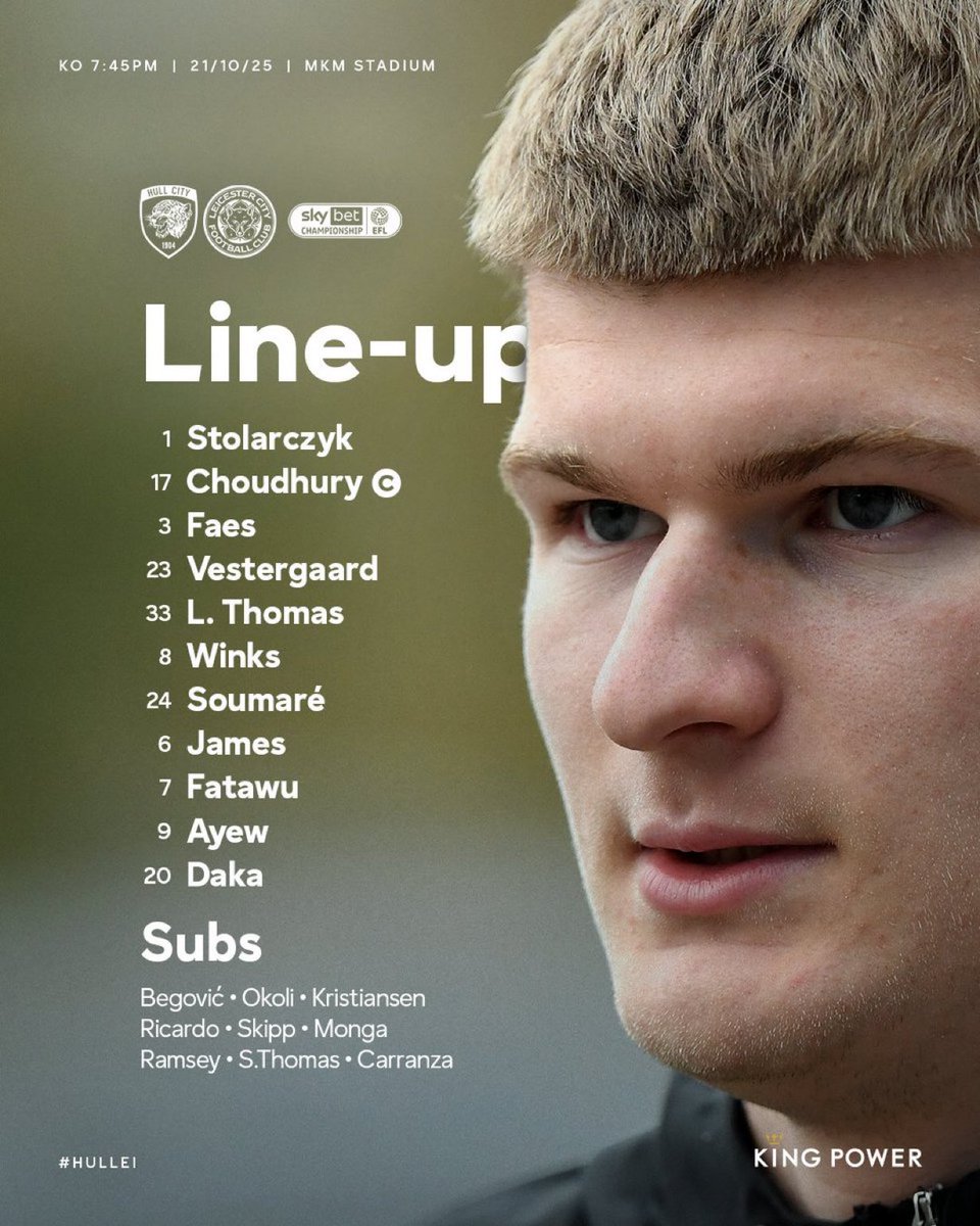 Daka and Ayew return ✅

Soumare comes back into the starting line up

Ramsey left on the bench 

Thoughts on the lineup? #lcfc