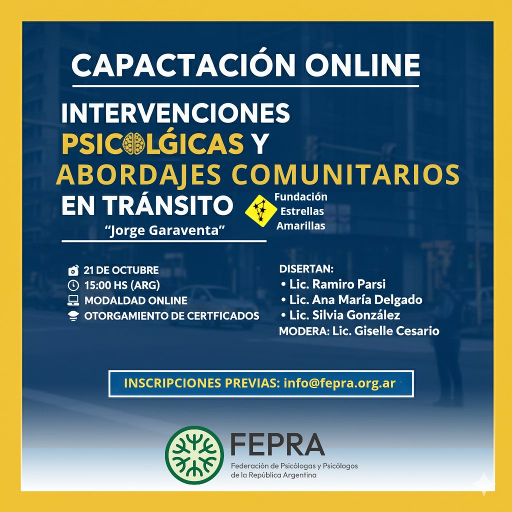 Federacion de Psicologos de la Republica Argentina.
Tema: Comisión Nacional de Tránsito
Hora: 21 oct 2025 15:00 Buenos Aires, Georgetown
Únase a la reunión de Zoom
us02web.zoom.us/j/89277399823?…
ID de reunión: 892 7739 9823
Código de acceso: 147538
