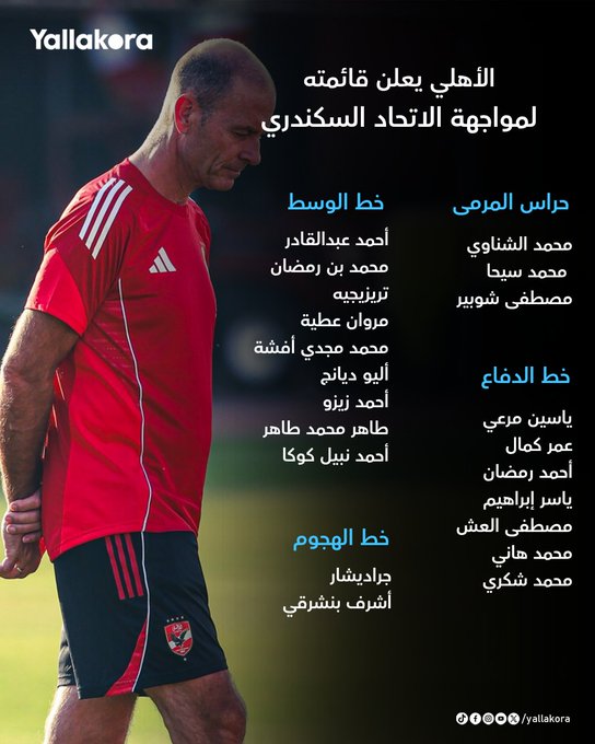 المواجهة الأولى المحلية لتوروب. الأهلي يعلن قائمته لمواجهة الاتحاد السكندري في الدوري المصري الممتاز #يلا_دوري 