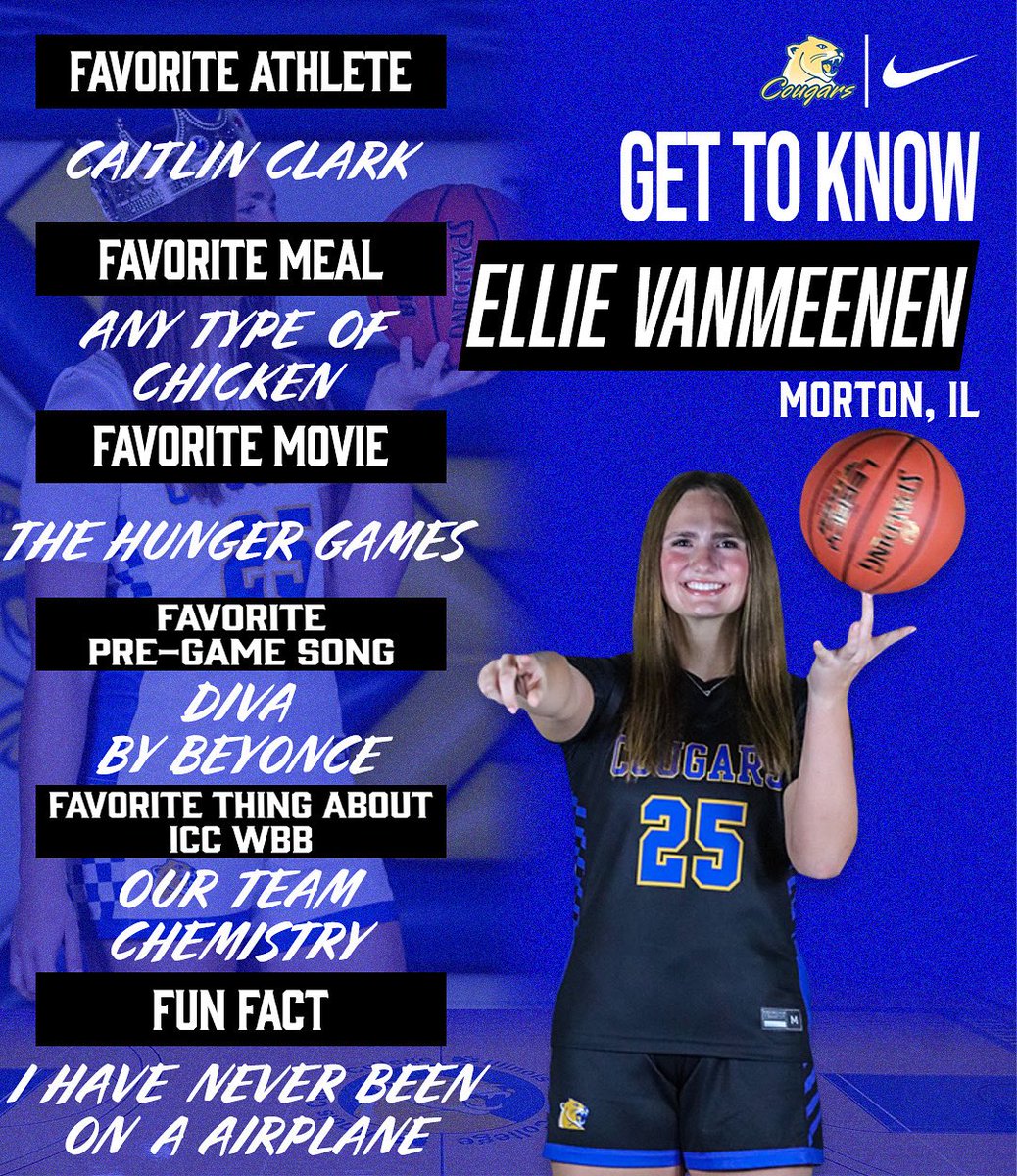 🏀Meet the Cougars🏀

Introducing, freshman, #25 Ellie VanMeenen!