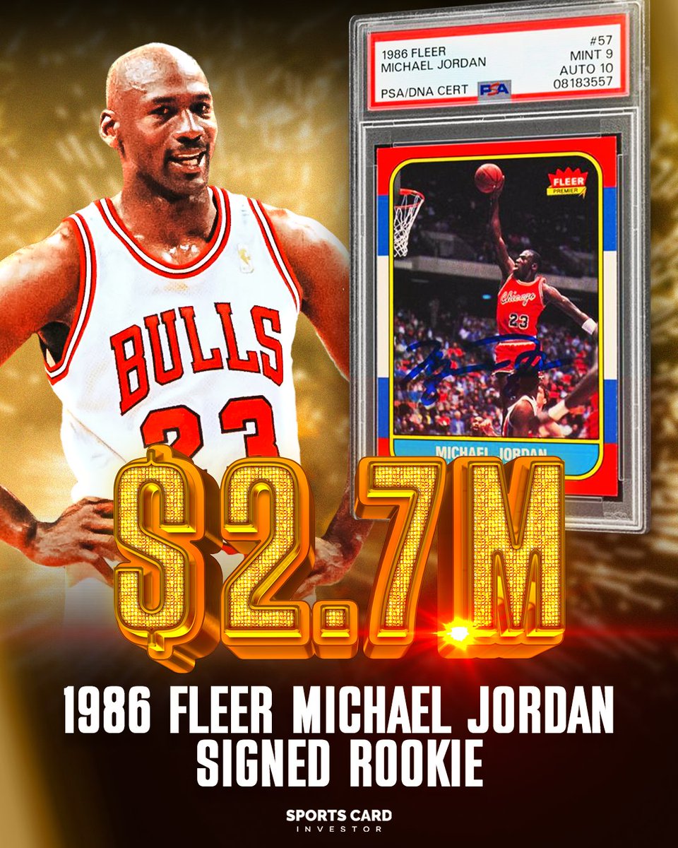 $2.7 MILLION 😱 A signed 1986 Fleer Michael Jordan Rookie PSA 9