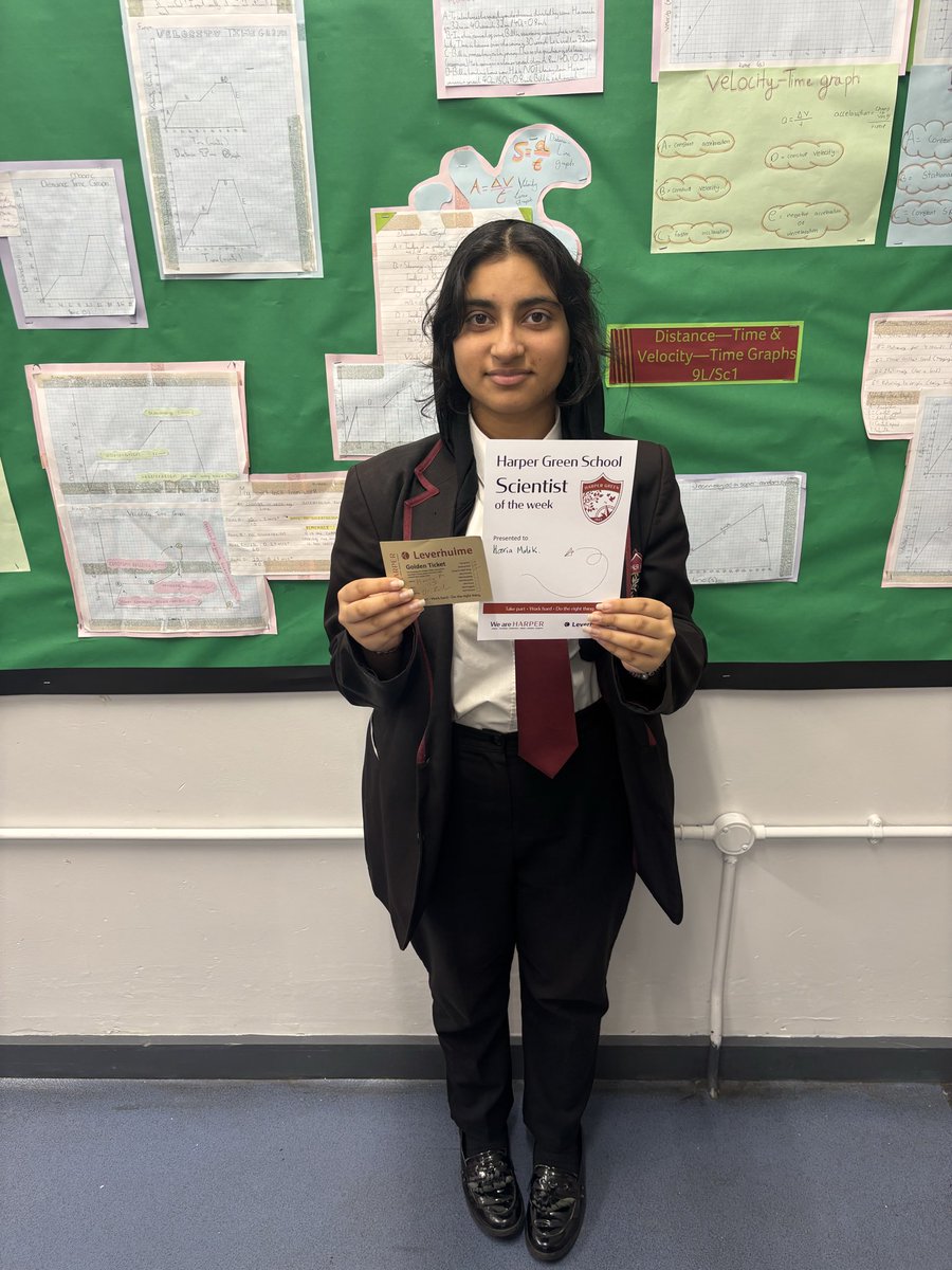 Well done to Hooria in Y11 for being one of our Scientists of the Week! Hooria works really hard in lessons, attends above and beyond and always does her independent study. Well done Hooria! <a href="/HarperGreen/">Harper Green School</a>