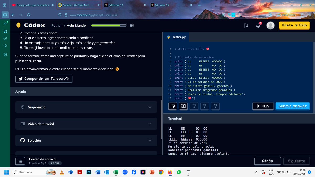 Leomont1972's tweet image. Snail Mail 💌 #CodedexLetter @codedex_io