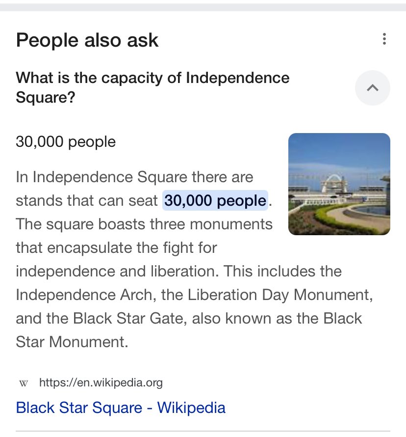 nshonasia's tweet image. 30,000 capacity at the independence square . Let’s add the ground so make it 20-30,000 meanwhile joy news , shatta wale and is SM people are saying 400,000 people can fit into the inpendence square ? Eiiii almost a half a million people  ?@djsliming @kwadwosheldon