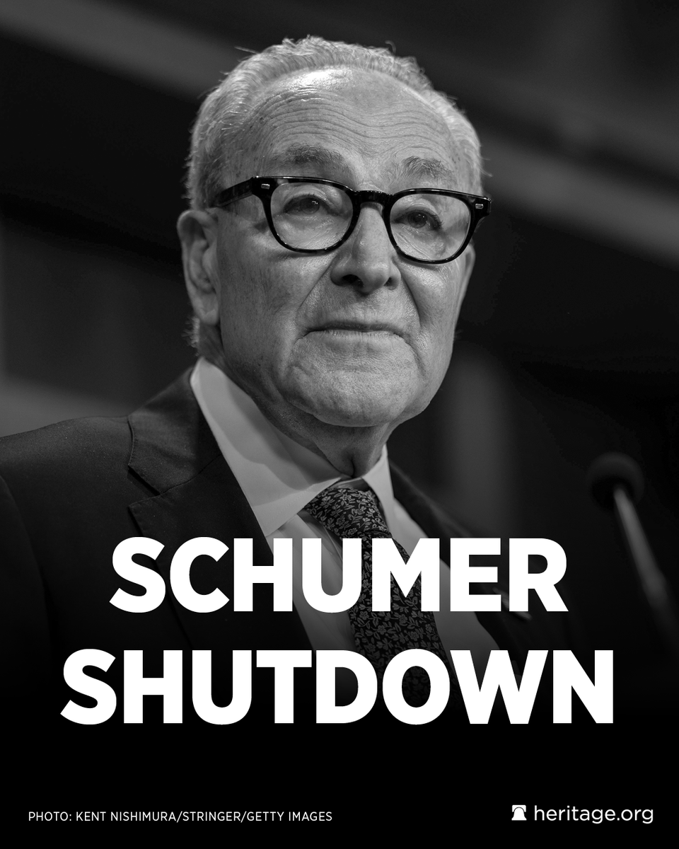 Heritage's tweet image. Senator Schumer and Senate Democrats shut the government down in an effort to reopen loopholes that were closed in the One Big Beautiful Bill Act to prevent illegal aliens from receiving government benefits. These are the specific provisions they want changed to make that happen.…