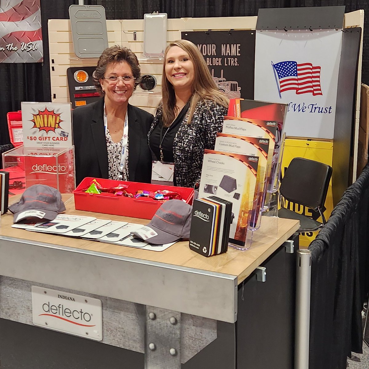 Deflecto's tweet image. Swing by Booth #206 at the VIPAR Show in Orlando this afternoon—Page and Dottie can’t wait to show you Deflecto’s newest safety solutions! While you're there don’t forget to drop your card for a shot at a fun giveaway. See you there!  
#Deflecto #VIPARHeavyDuty #IMPACTConference