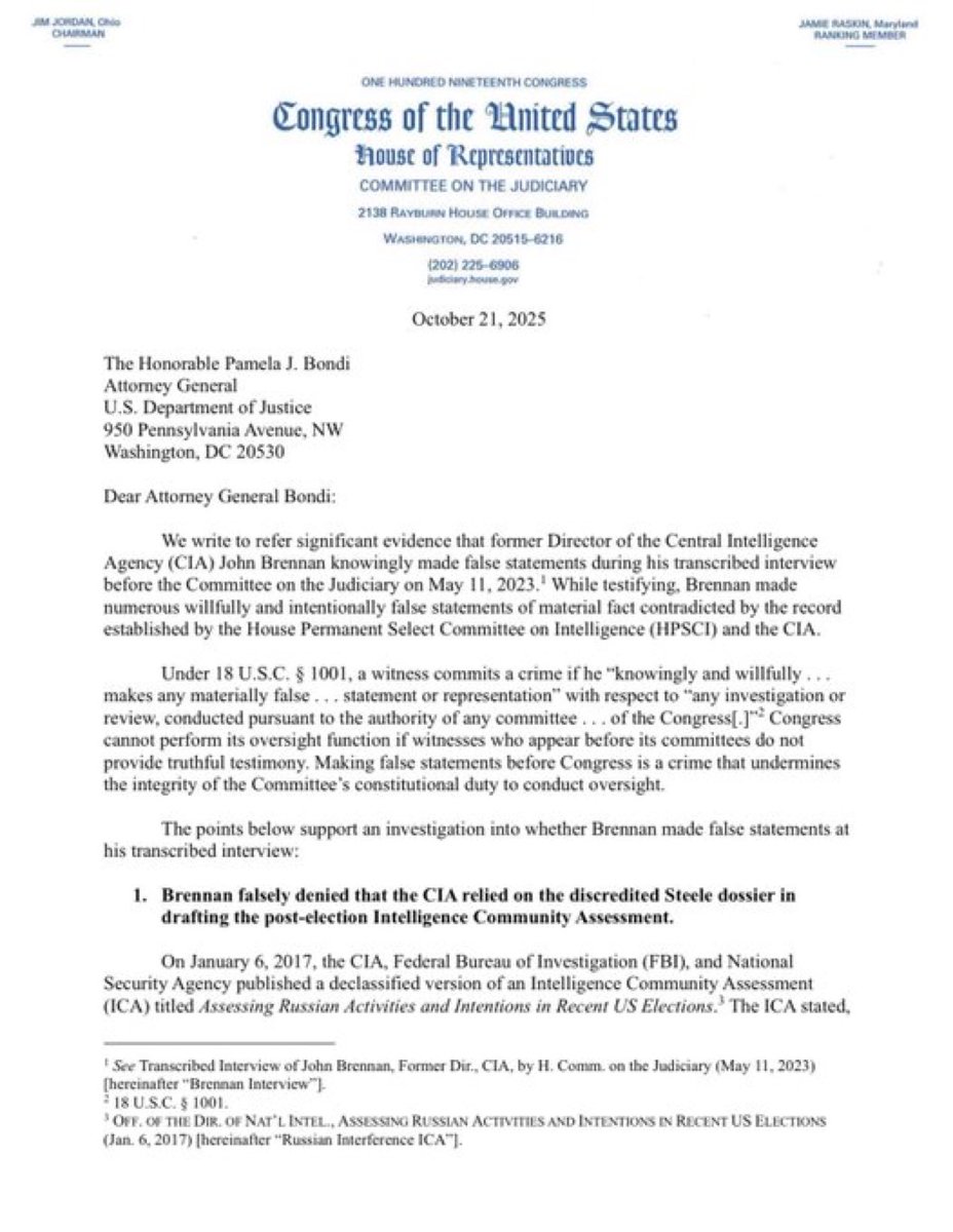 LauraLoomer's tweet image. BREAKING: Obama’s CIA Director John Brennan has just been referred to the DOJ for criminal prosecution for lying to Congress.

Lock him up!