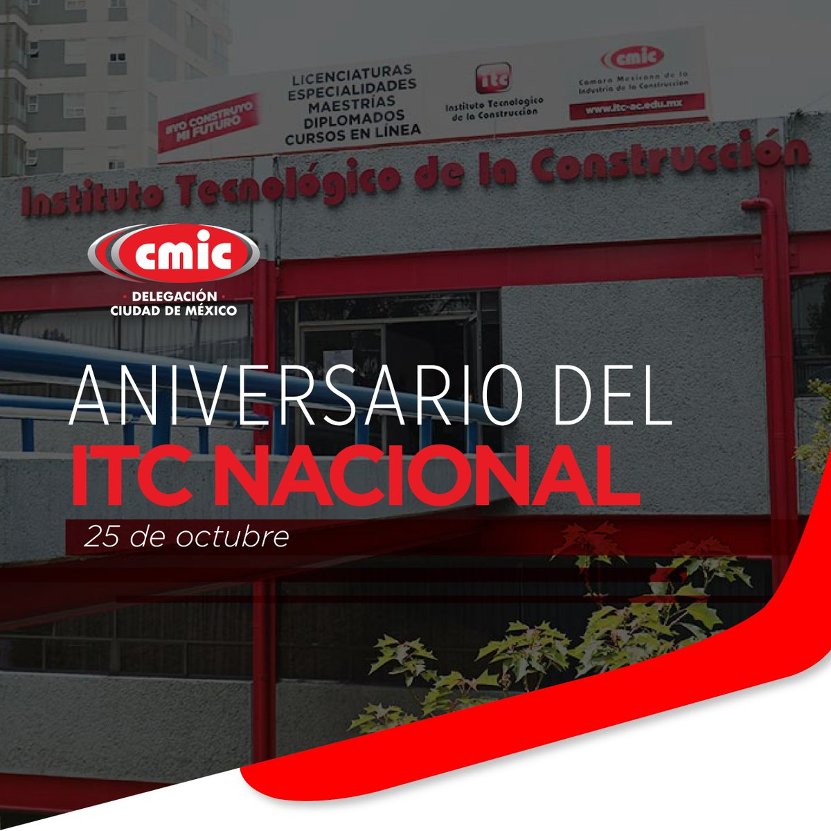 🎉 Hoy celebramos el aniversario del ITC 🏗️
Más de 4,500 profesionales formados, combinando teoría y práctica desde el primer día. Gracias a alumnos, egresados, maestros y familias por construir sueños y realidades. 🌍

#ITC #AniversarioITC #ConstruyendoFuturo #OrgulloITC