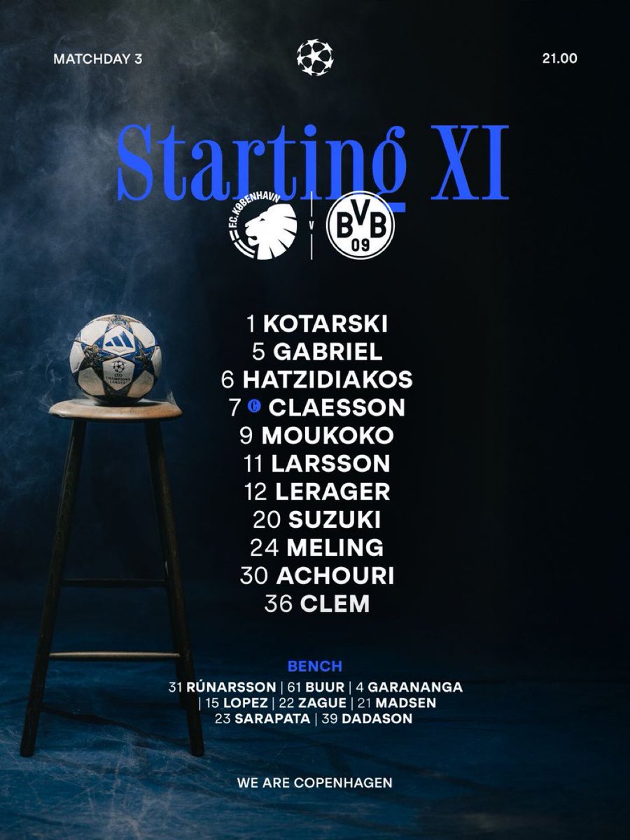 🦁 COMPO 🦁

Youssoufa Moukoko est aligné face à son ancien club ! Dans le milieu, William Clem est titularisé et Birger Meling est préféré à Lopez à gauche.

❌ Finalement, il n’y aura pas de live-tweet les amis. Bon match !

#fcklive