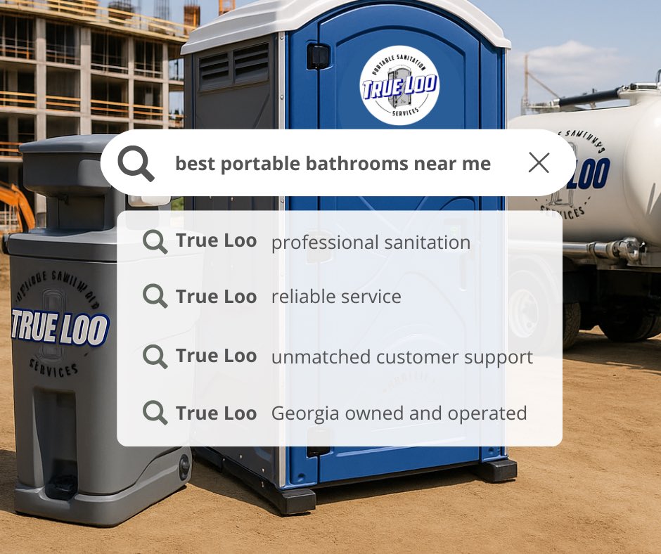 Searching for the Best Portable Toilets Near You?

Look no further than True Loo— Atlanta’s Choice for Portable Sanitation!
#CleanComfort #portablerestrooms #atlantageorgia #LocalBusiness #ConstructionLife