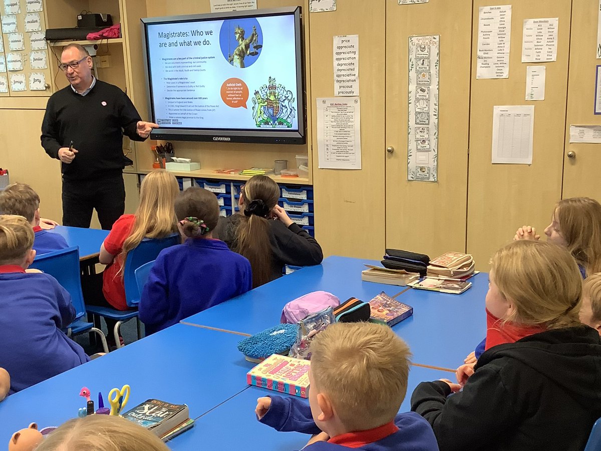 MIC team member Sean visited Milton St John’s C of E Primary School in Mossley, where he delivered an interactive quiz focused on the magistracy &amp; the criminal justice system. The class showed good engagement &amp; asked insightful questions. Thanks to the school for the invitation.
