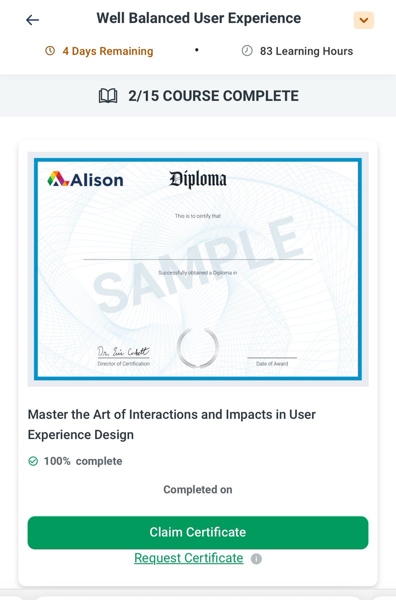 _aeshah__'s tweet image. A full day of learning and growing 🌱
Completed two UX courses:
▪️ Master the Art of Interactions and Impacts in UX Design
▪️ Foundations of User Experience Design
Grateful for a company that encourages learning while working. 🚀
#UXDesign #ContinuousLearning #ProductDesign