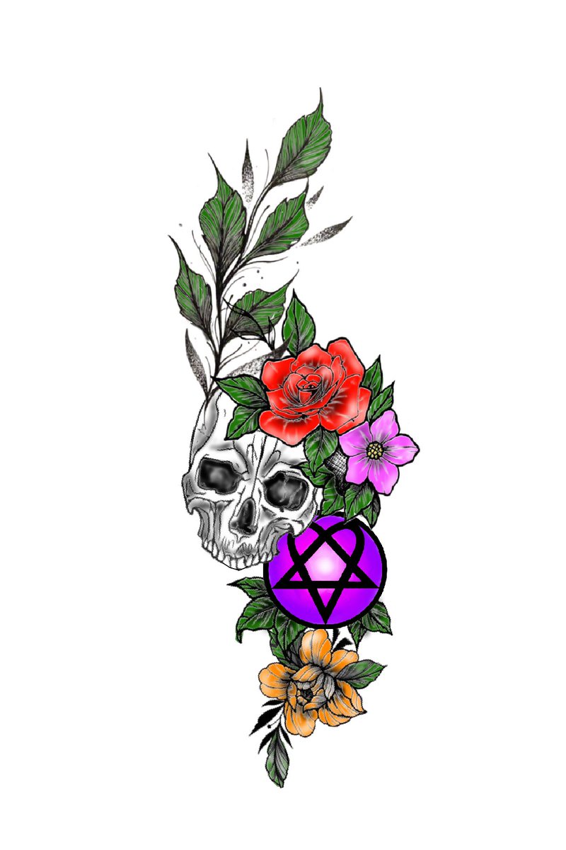 Any artists care to give help or input? I want something like this on my leg. Any input? Color changes? I probably have the skull shades wrong.
