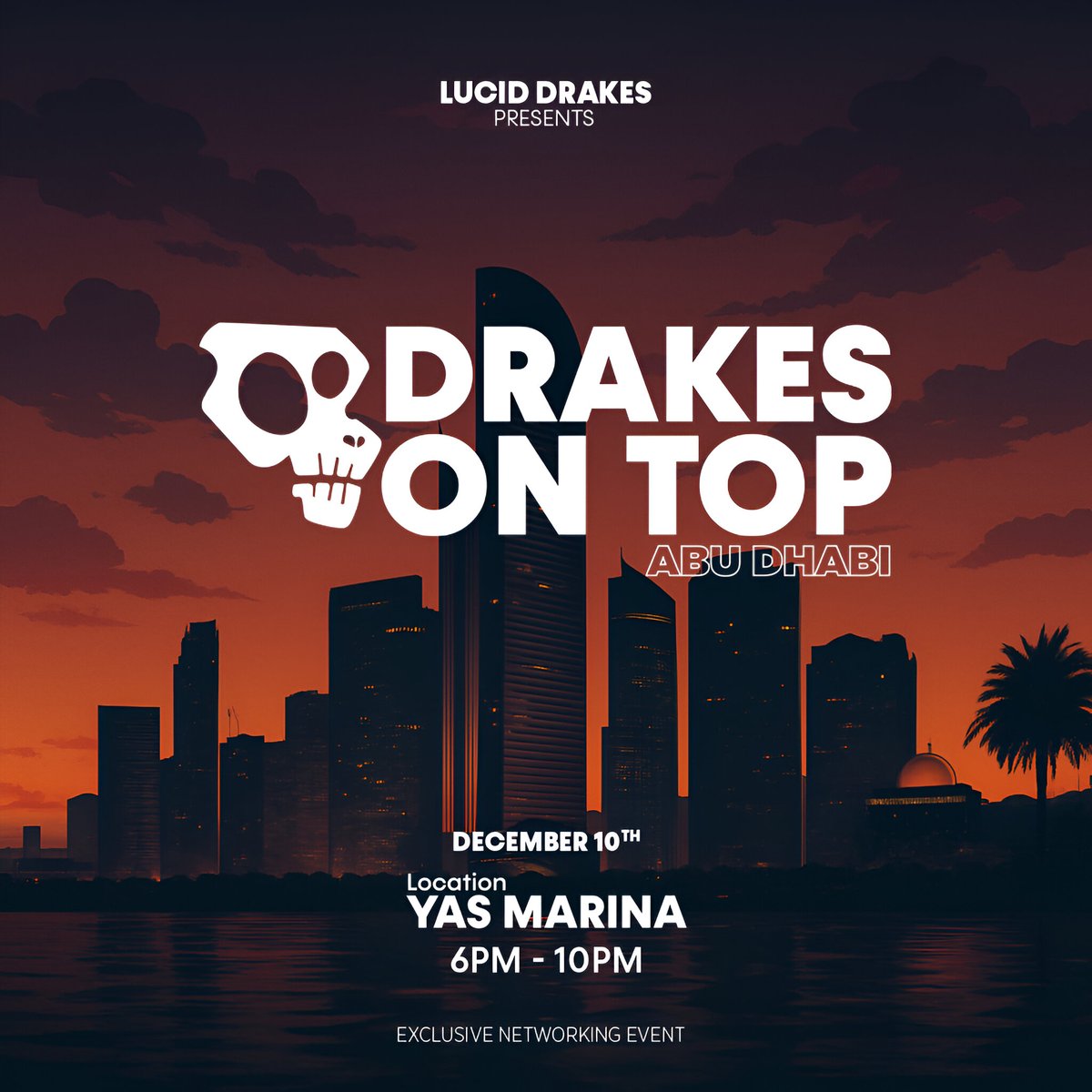 Drakes on Top – Abu Dhabi

The Lucid Drakes will be hosting an exclusive, high impact networking event on December 10th, right after <a href="/SolanaConf/">Solana Breakpoint 🇦🇪 Abu Dhabi Dec 11-13</a> registration for top ecosystem leaders.

This event is invite only and has limited capacity, you can register using Luma below 👇