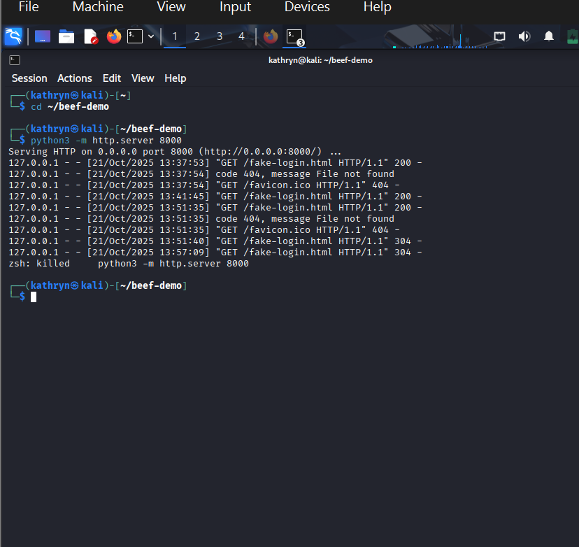 Cyber_Rine's tweet image. Day41
#365daysofcoding
I picked up from where I left off today. I worked on BeEF. I prepared a fake demo login page, served it, hooked it and ran Recon to get Browser Info. Cleaned up when I finished.
@Adanna_techie @ireteeh