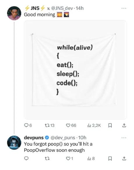 data_cyborg's tweet image. Try eat catch poop overflow
 #ProgrammerHumor
 #meme