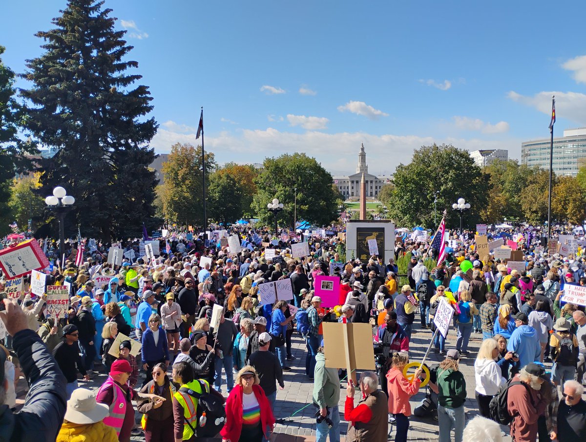 OurRevDenver's tweet image. We rocked it at the #Denver #Colorado #NoKings event on Saturday where an estimated 40,000+ people showed up to say no to tyranny and lawlessness. The work doesn't stop though. We continue on. Join us! 💪🏽💯🙏🏽