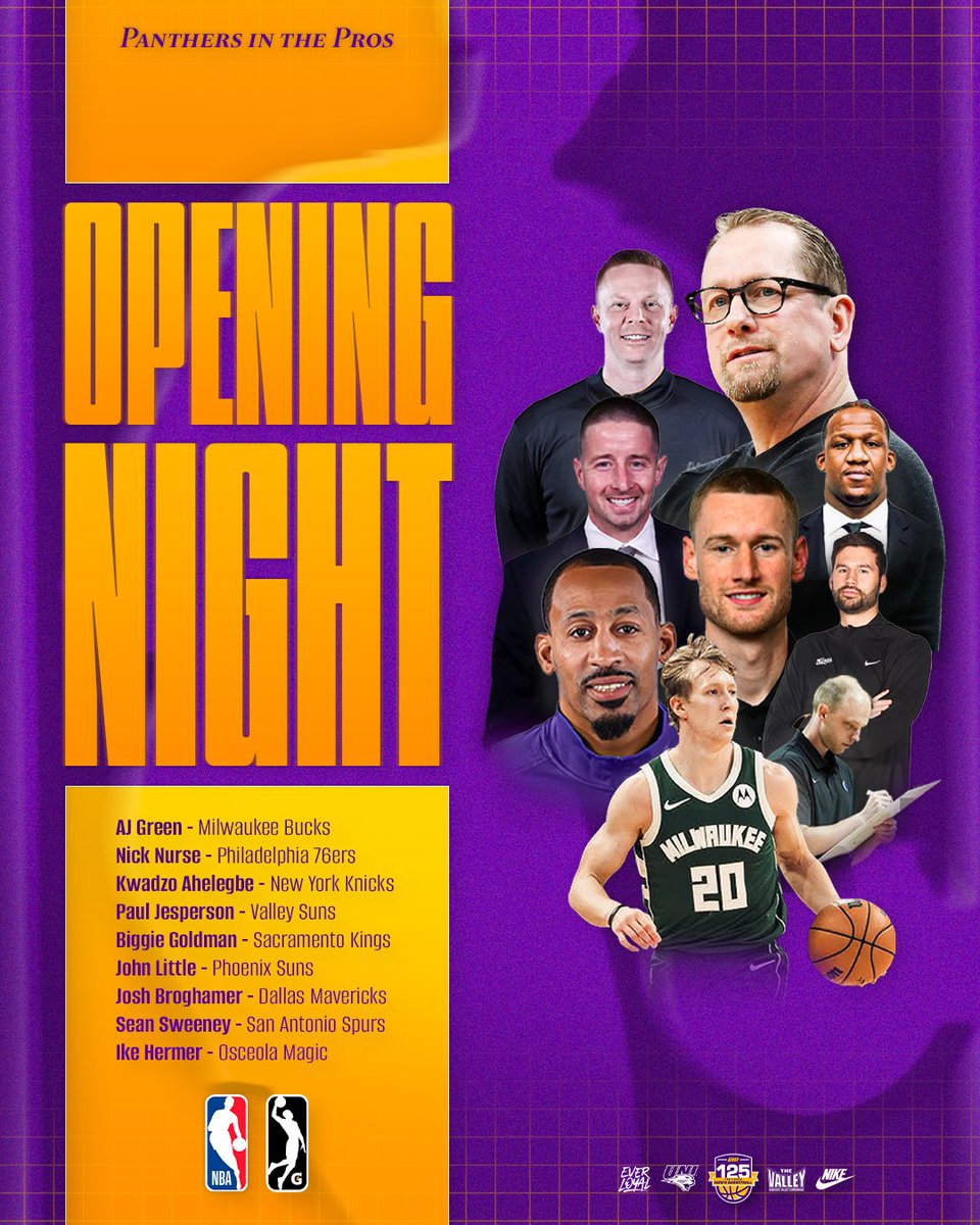 UNImbb's tweet image. Panthers tipping off the NBA season!
Good luck to all of the former Panther players and coaches this NBA season!
#EverLoyal | #1UNI | #Family | #UNIMBB125 | #PanthersInThePros