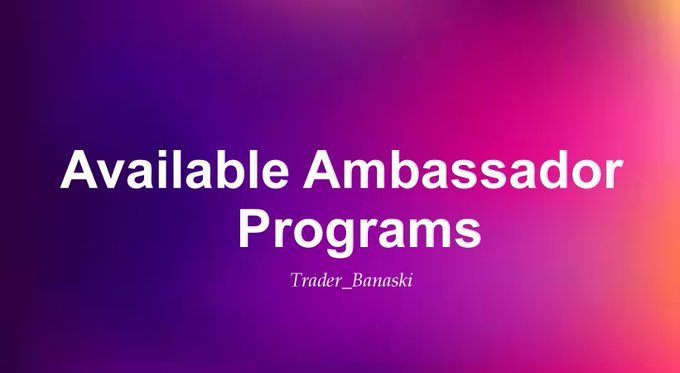 Banaski's tweet image. Ongoing ambassador programs🔥
✅Join TG channel for Early access to More jobs: t.me/web3Ambjobs
How to join:
✅ follow @Banaski
✅ Like, repost & tag a friend who’d love this
✅ Fill the form
Thread✅
#Crypto #Ambassador #Web3 #ambassadorprogram
