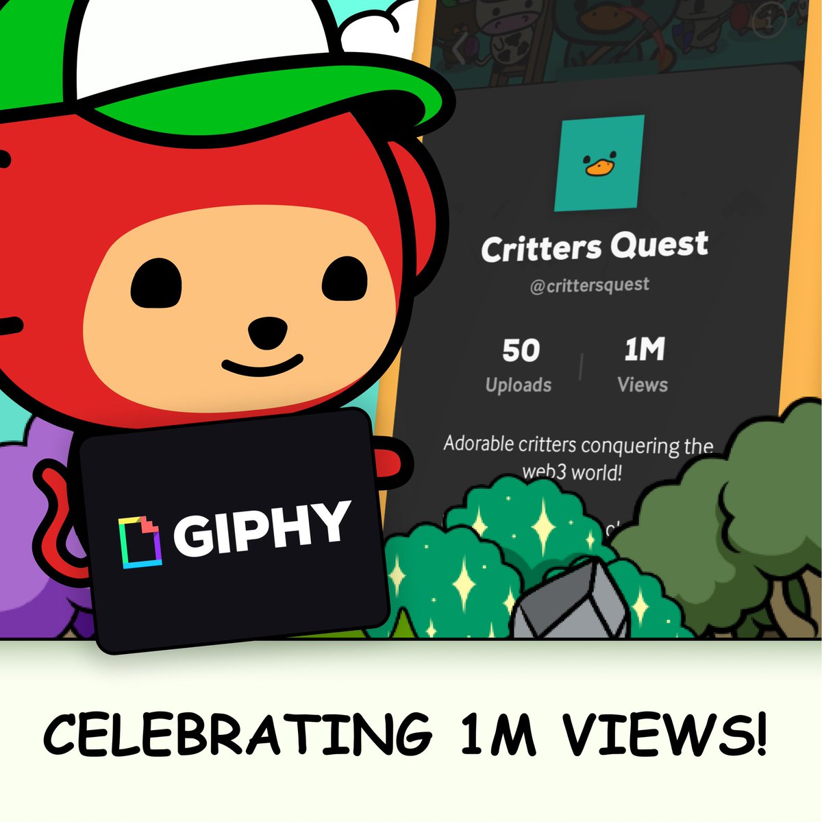 FROM 0 TO 1 MILLION IN LESS THAN A MONTH 

Our little critters are popping up everywhere, one adorable GIF at a time.  And honestly?

We're just getting started.