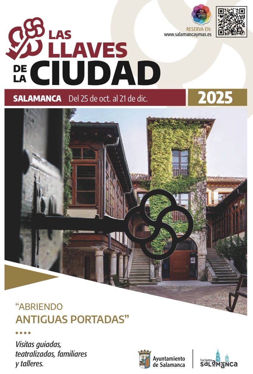 📖 Vuelve Las llaves de la Ciudad: del 25 de octubre al 21 de diciembre, Salamanca abre sus portadas y sus libros

Carmen Martín Gaite y los autores que dieron vida a la ciudad son los grandes protagonistas

🔑 Descubre los 26 espacios en 👉 salamancaymas.es