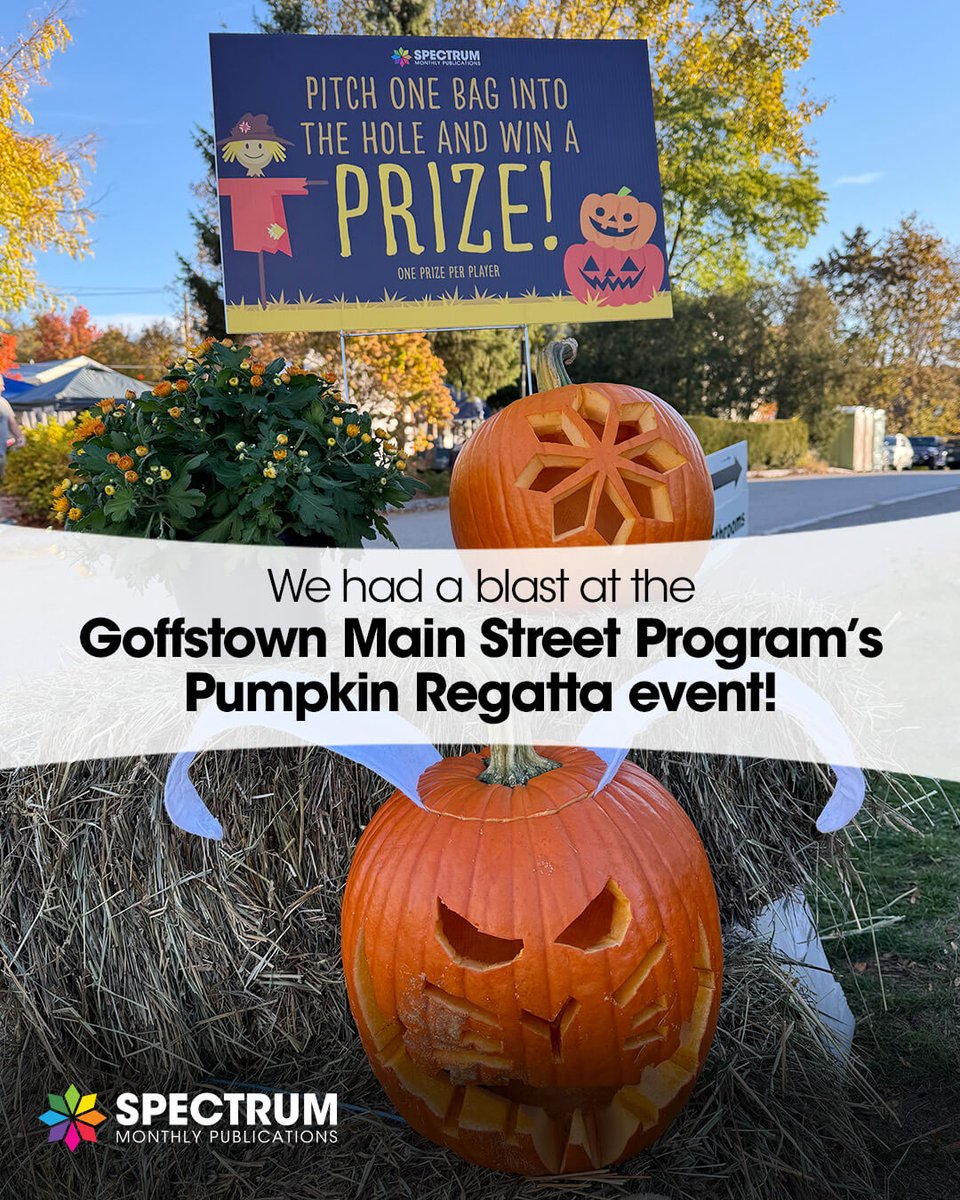 spectrummonthly's tweet image. 🎃🏁 Spectrum Monthly had a gourd-geous time at the Goffstown Main Street Program’s Pumpkin Regatta! Proud Sustainer Sponsor of this community tradition celebrating creativity, competition &amp;amp; pumpkin-powered fun!
#GoffstownPumpkinRegatta #SpectrumMonthly #WeAreLocal