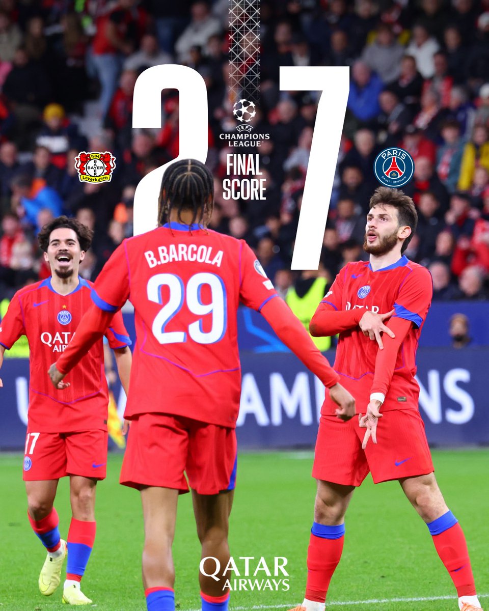 Paris Saint-Germain (@psg_inside) on Twitter photo 7⃣ buts en Allemagne ! 
Les Parisiens s'imposent nettement à Leverkusen et poursuivent leur sans faute en <a href="/ChampionsLeague/">UEFA Champions League</a> ! 
#B04PSG 7⃣ buts en Allemagne ! 
Les Parisiens s'imposent nettement à Leverkusen et poursuivent leur sans faute en <a href="/ChampionsLeague/">UEFA Champions League</a> ! 
#B04PSG