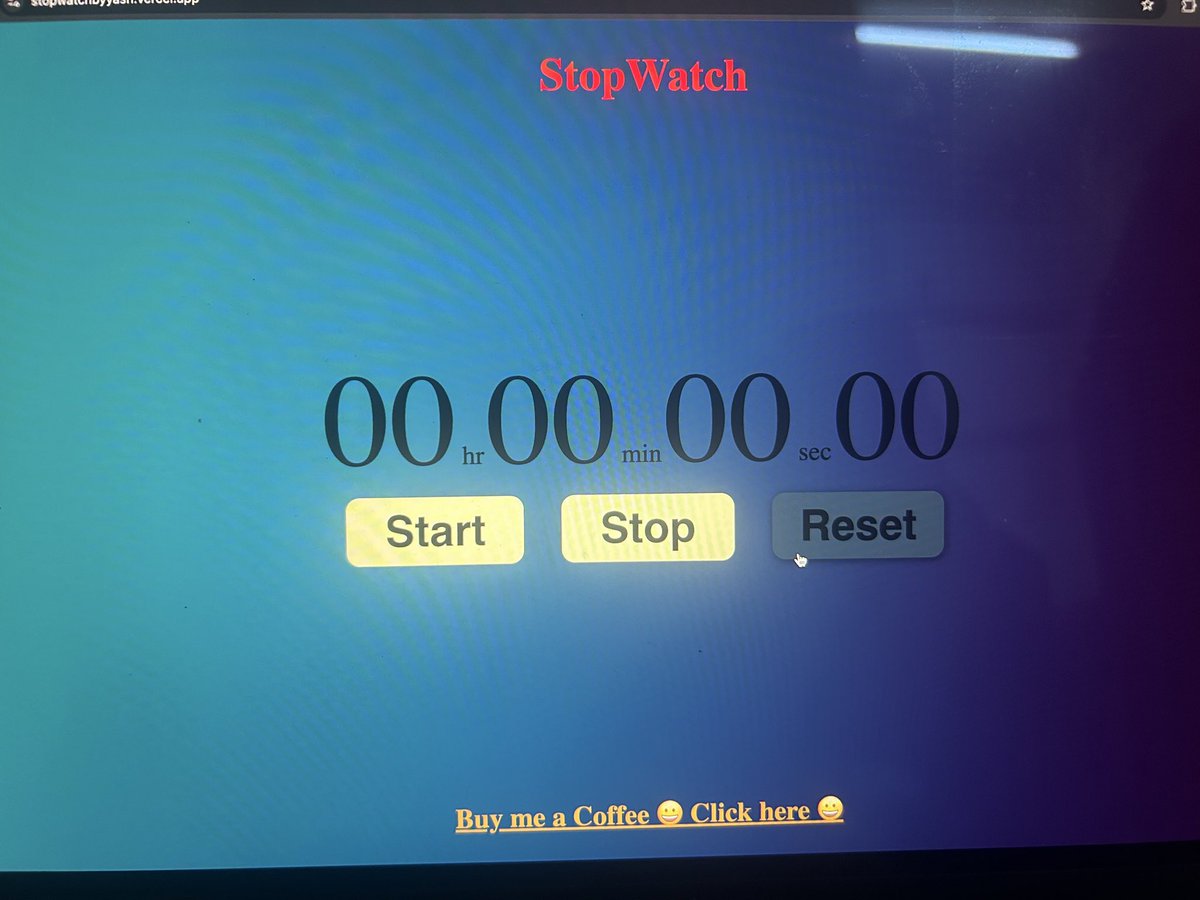 buildwithyash's tweet image. Day 41 
- started with javascript completed lecture 2.1 of @100xDevs  of cohort 2 
- Revise all the concept and then did homework of week 1 of cohort with all test case pass
- made a web stopwatch and deploy on vercel 
- revise python 
#100DayChallenge #coding #JavaScript #python
