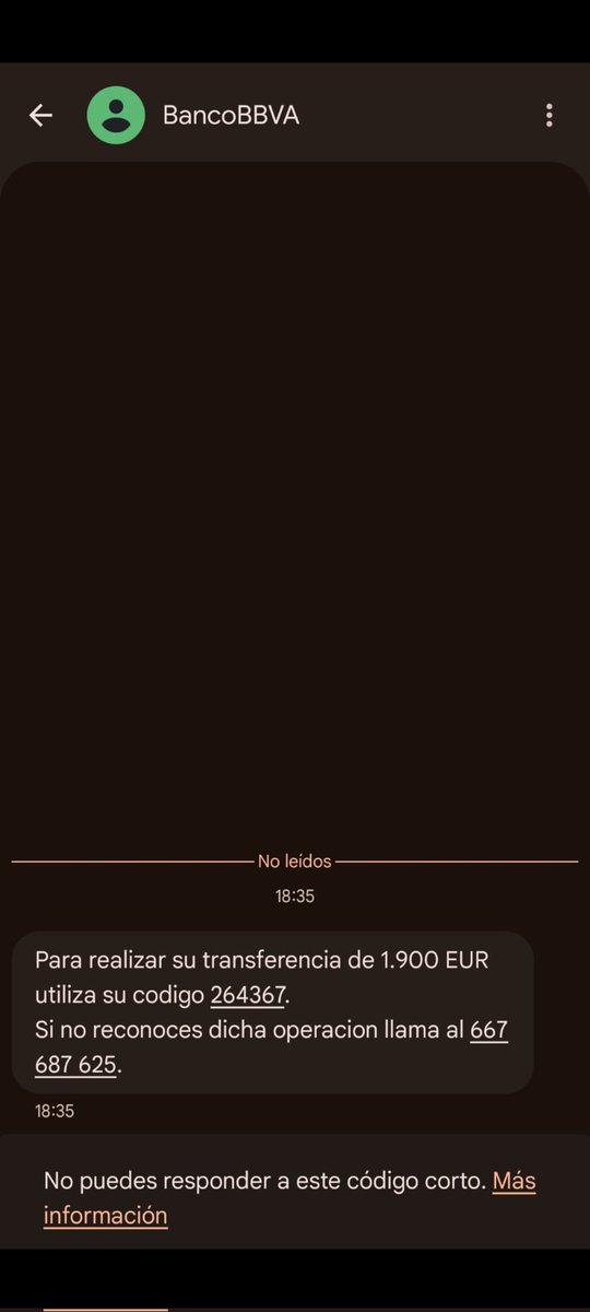 david_arkupe's tweet photo. @policia @ertzaintzaEJGV @guardiacivil intento de estafa y llamada realizada desde el 667 68 76 25 para que realizase la operación. Si esto se lo hacen a una persona mayor cae seguro. Si podéis investigar y dar caña a estos chorizos. https://t.co/t8hhGe8pR5