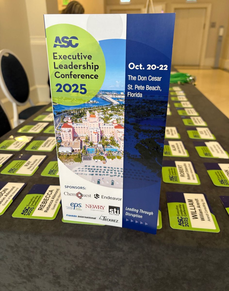 ASCouncil's tweet image. Leaders in the #Adhesive &amp;amp; #Sealant industry are gathering for the 2025 ASC Executive Leadership Conference at @DonCeSarHotel Top executives come together to engage with leaders and innovators focusing on navigating through change and driving success!