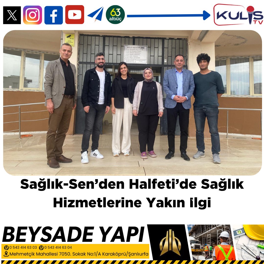 Sağlık-Sen’den Halfeti’de Sağlık Hizmetlerine Yakın İlgi

Sağlık-Sen Şanlıurfa Şube Başkanı Abdülkadir Yabir ve beraberindeki heyet, Halfeti Devlet Hastanesi Başhekimliği görevine yeni atanan Dr. Veysel Şeşe’yi ziyaret ederek hayırlı olsun dileklerinde bulundu.
<a href="/abdulkadiryabir/">abdulkadir yabir</a>
