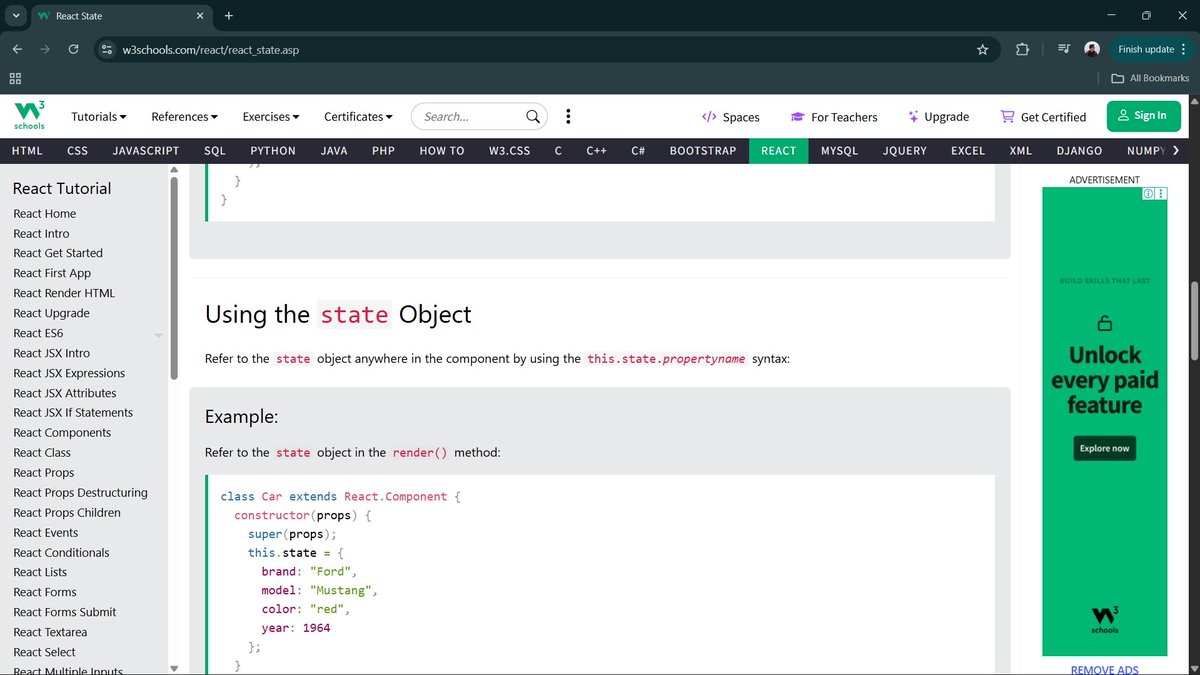 HarshvardhanRaw's tweet image. ✅ Phase 1 - Day 61
• State in React ⚛️
• React Developer Tools 🔧
• Handling Click Events 🖱️
• Re-render and Component Updates 🔄
#ReactJS #WebDevelopment #Frontend #100DaysOfCode #CodingJourney #JavaScript