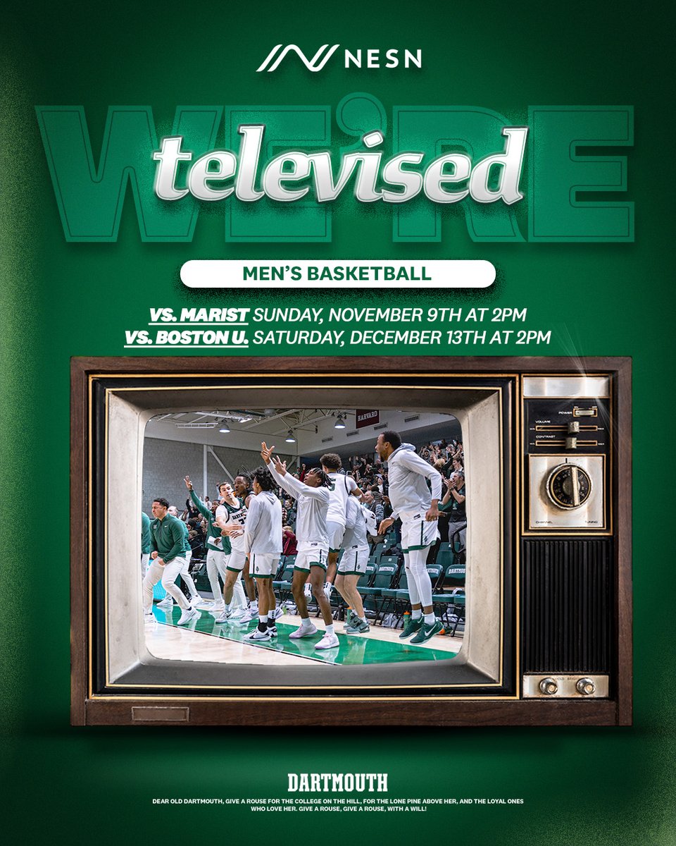 Two of our games will be broadcast on NESN this season!

Click below to read more 📺

dartsports.co/479ipSs

#GoBigGreen | #TheWoods🌲
