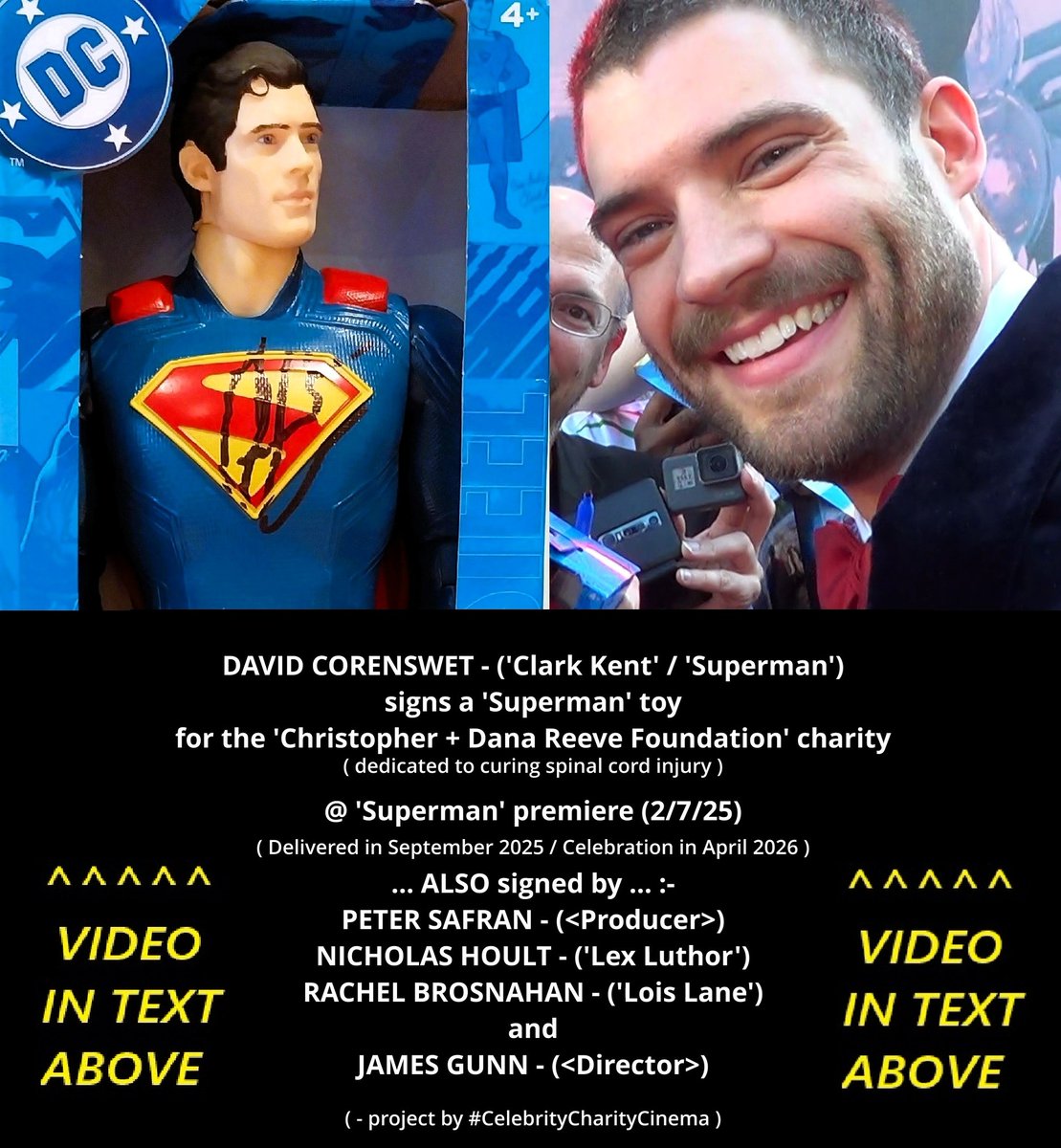 Video> youtu.be/Rg_It01SyEg / #DavidCorenswet ⭐️signs #Superman 🦸‍♂️toy for the <a href="/ReeveFoundation/">Christopher & Dana Reeve Foundation</a>  ❤️🧡💛#TheChristopherAndDanaReeveFoundation #charity 2/7/25 #TeamReeve #ReeveFoundation #ChristopherReeve <a href="/corenswet/">David Corenswet</a> <a href="/corensweti/">elly</a> <a href="/kentsfilms/">𝒞.</a> <a href="/corenswetmedia/">david corenswet archive</a> <a href="/corensclark/">amelia</a> <a href="/corenslane/">clara</a>