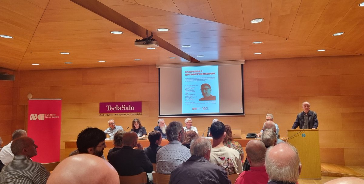 Miguel Salas presenta Andreu Nin a l'acte 'Esquerra i autodeterminació', en el centenari de Manuel Sacristán. Acte organitzat per la Fundació Neus Català <a href="/NeusCatala_fun/">Neus Català</a>, a la Biblioteca Tecla Sala de L'Hospitalet de Llobregat.