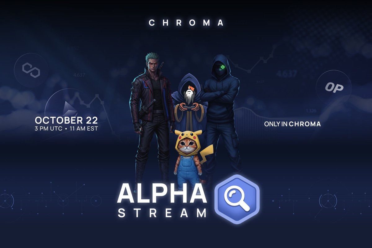 They called $PROMPT at 0.12c 💰 

$BLESS before launch, and they’re just getting started

Tomorrow they breakdown what Q4 has to offer 🔎 

Only at #ChromaTrading