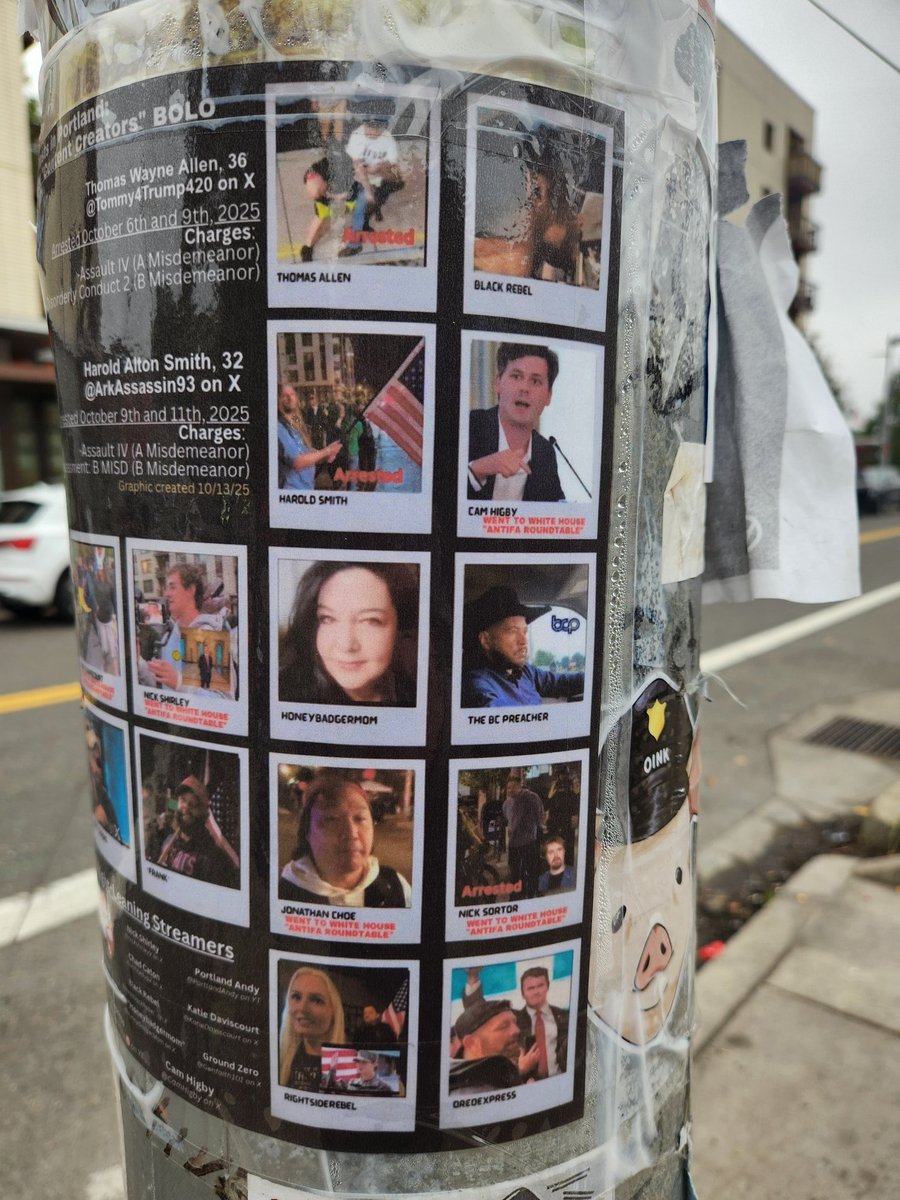 🚨JUST IN — Antifa has created a 'hit list' of journalists, live streamers, and conservative activists who are posted on flyers outside the Portland ICE facility.

The flyers urge their protester comrades to “be on the lookout” for the individuals mentioned.

Those featured on
