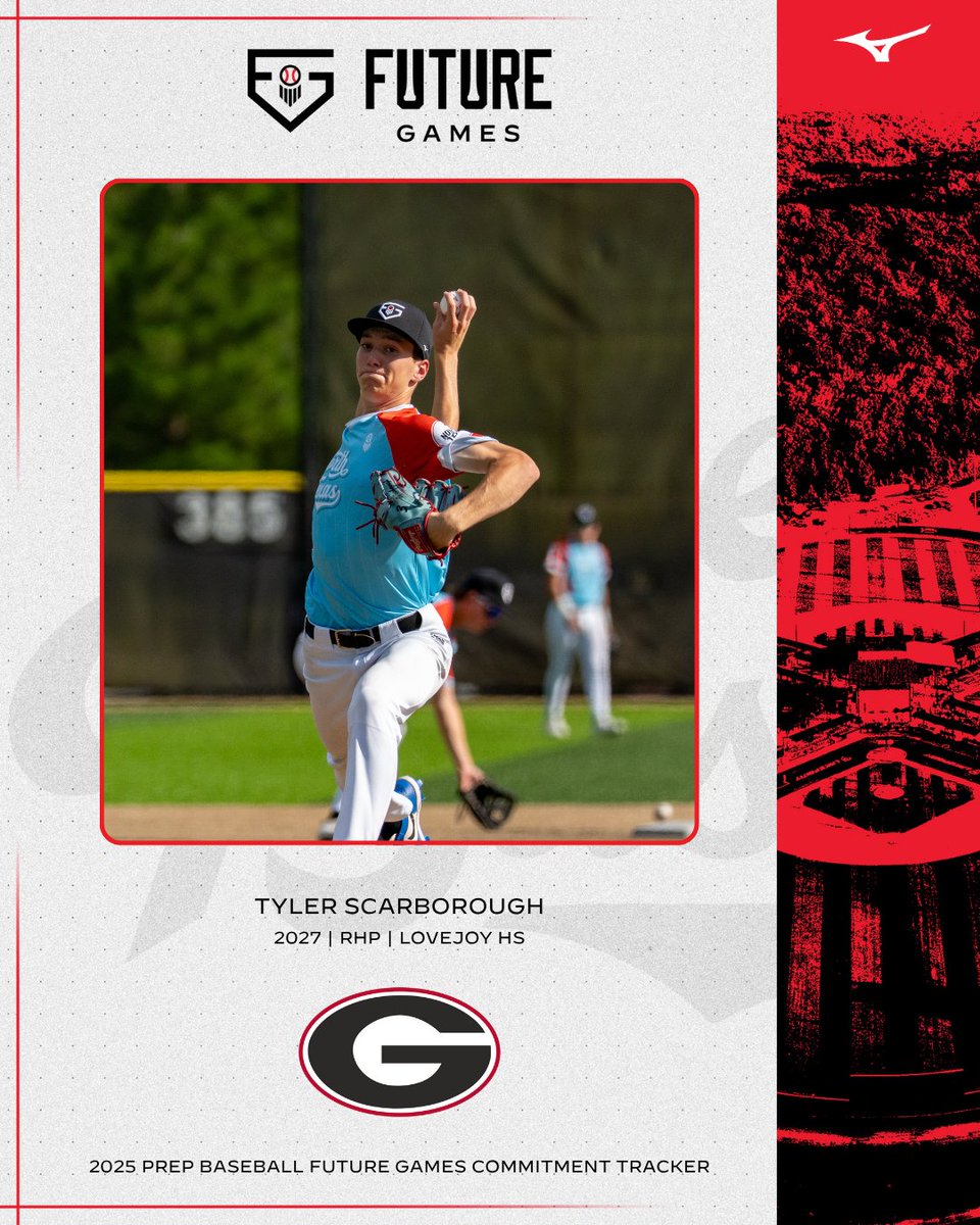 #𝐏𝐁𝐅𝐆𝟐𝟓: 𝐂𝐨𝐦𝐦𝐢𝐭𝐦𝐞𝐧𝐭 𝐔𝐩𝐝𝐚𝐭𝐞 👏

+ '27 RHP Tyler Scarborough (<a href="/TylerScarb3/">Tyler Scarborough</a>  | <a href="/LovejoyBaseball/">Lovejoy High School Baseball</a>) has committed to <a href="/BaseballUGA/">Georgia Baseball</a> 

Scarborough represented Texas at the 2025 Prep Baseball Future Games as a member of Team North Texas. <a href="/prepbaseball/">Prep Baseball</a>

👤: