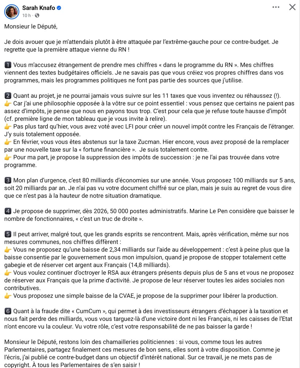 Si je ne mets pas tous les cadres du <a href="/RNational_off/">Rassemblement National</a> dans le même panier, certains élus en tiennent une sacrée couche comme cet imbécile de <a href="/JphTanguy/">Jean-Philippe Tanguy Ⓜ️</a>. <a href="/knafo_sarah/">Sarah Knafo</a> a proposé, l'autre gnome l'accuse de l'avoir plagié. Pourtant le copier-coller est chez eux. L'eurodéputée l'éteint.