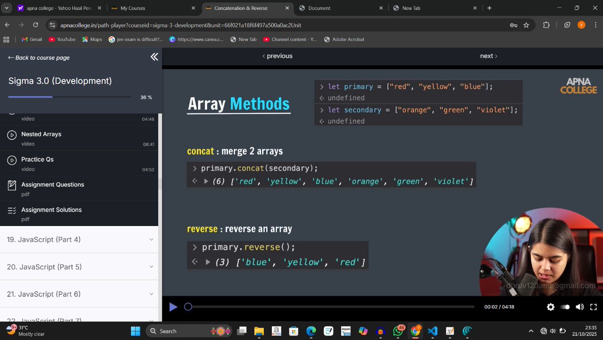 VivekVerma18_'s tweet image. Day 5 #120daysgrind
Web dev : java script
Arrays,its methods,creation,prac que from level 3 apna college
Started leetcode journey today✨️
Today i solve classic two sum problem
Gate -- no gate study diwali me man hi nhi horha😕😕😕 but will back in gate soon!!