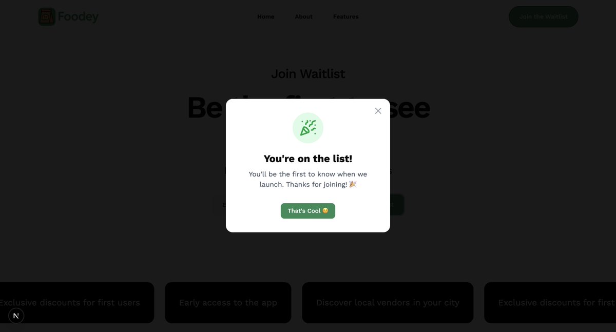 kingjohney_dev's tweet image. Hello everyone, I'm building Foodey, a food ordering and delivery app
Today I just finished building the @foodey_app waitlist
Ready to be served...
Anticipate 🔥