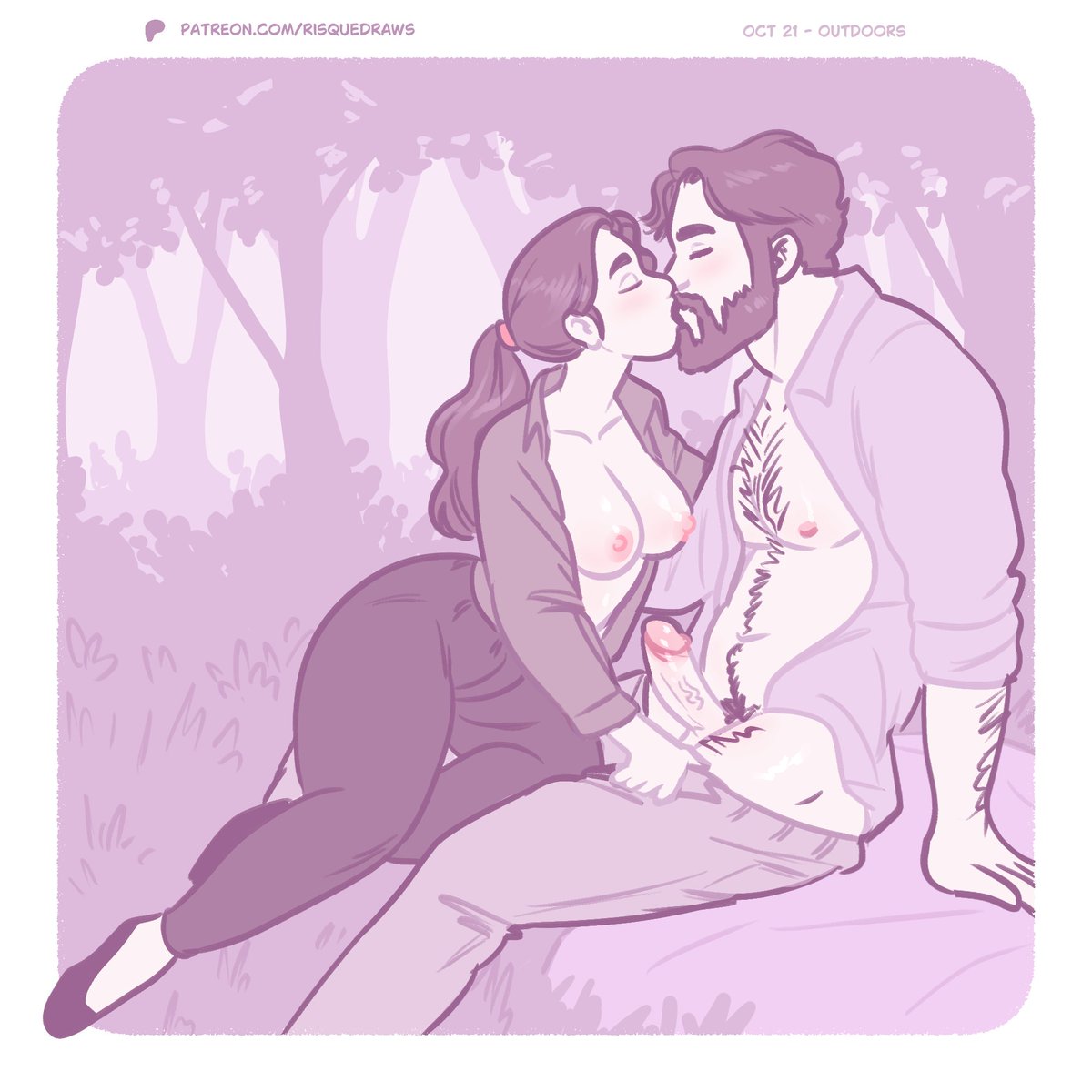 RisqueDraws's tweet photo. Kinktober2025 - Oct 21 - Outdoors 🏞️ https://t.co/uNjHvFJZSn