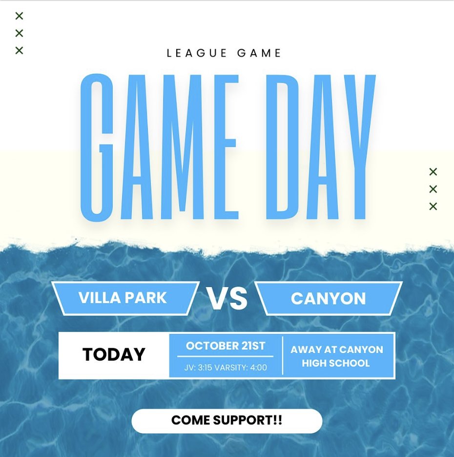 COME SUPPORT THE BOYS AS THEY PLAY CANYON TODAY @ CANYON HIGH SCHOOL!! JV PLAYS AT 3:15 AND VARSITY PLAYS AT 4:00!! GOOD LUCK BOYS 💙💙🖤🖤